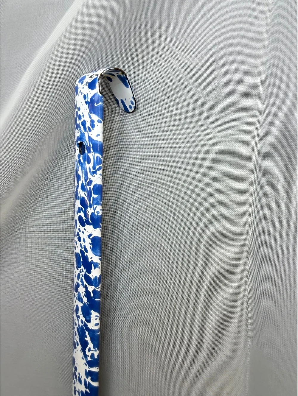 Blue White Splatter Enamelware Ladle Graniteware Farmhouse Kitchen Vintage 10”